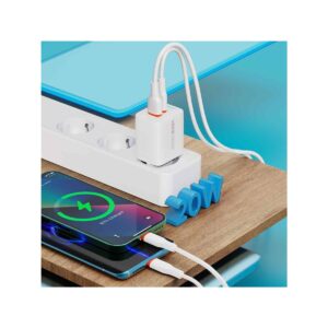 Ładowarka sieciowa VIDVIE PLE267 1xUSB + 1xType C 3A PD 20W biały