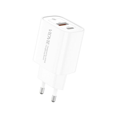 Ładowarka sieciowa VIDVIE PLE273 1xUSB + 1xType C 3A, 20W biały