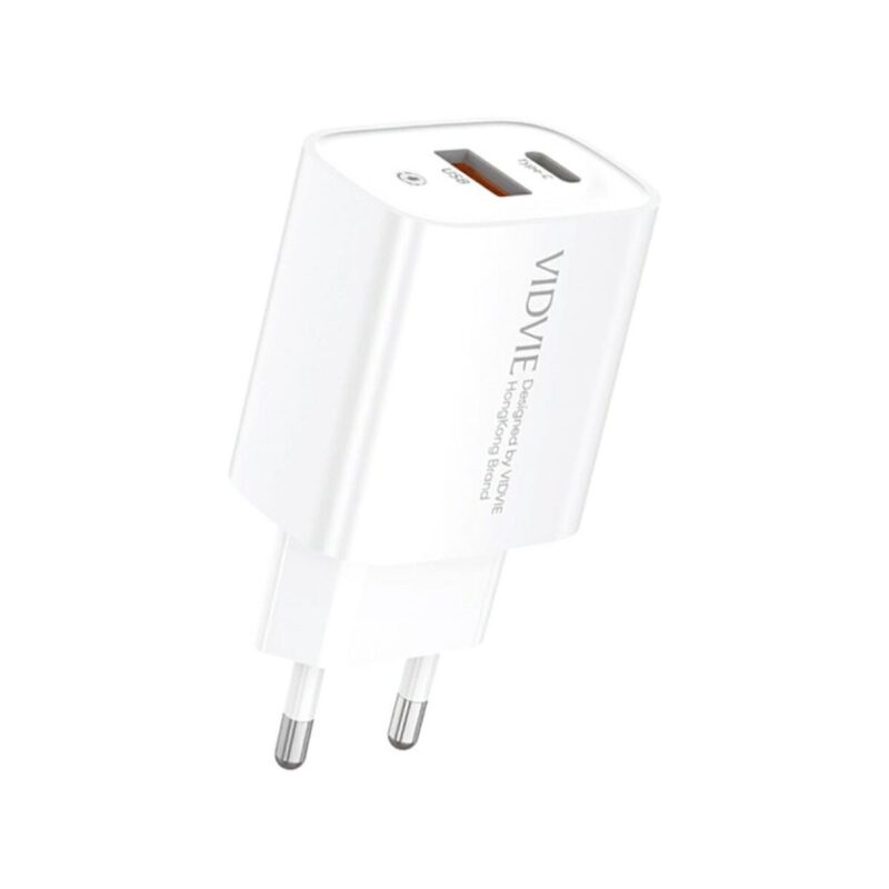 Ładowarka sieciowa VIDVIE PLE273 1xUSB + 1xType C 3A, 20W biały