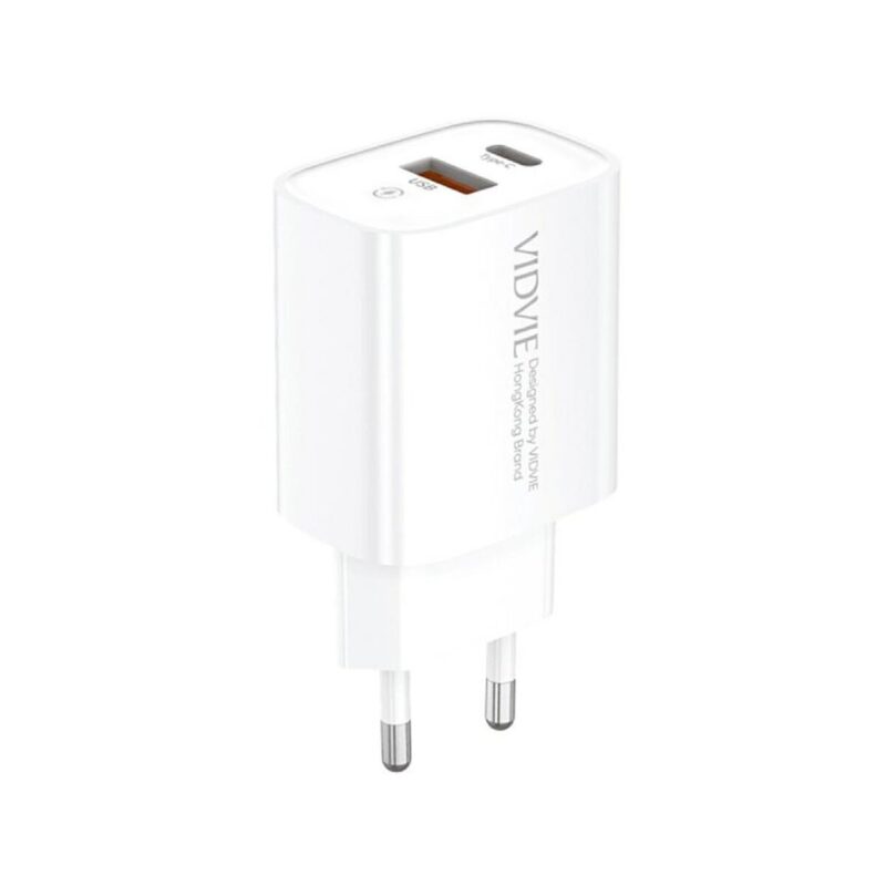 Ładowarka sieciowa VIDVIE PLE273 1xUSB + 1xType C 3A, 20W biały