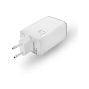 Ładowarka sieciowa VIDVIE PLE224 1xUSB+1xType C + wbudowany kabel Type C 67W GaN biały