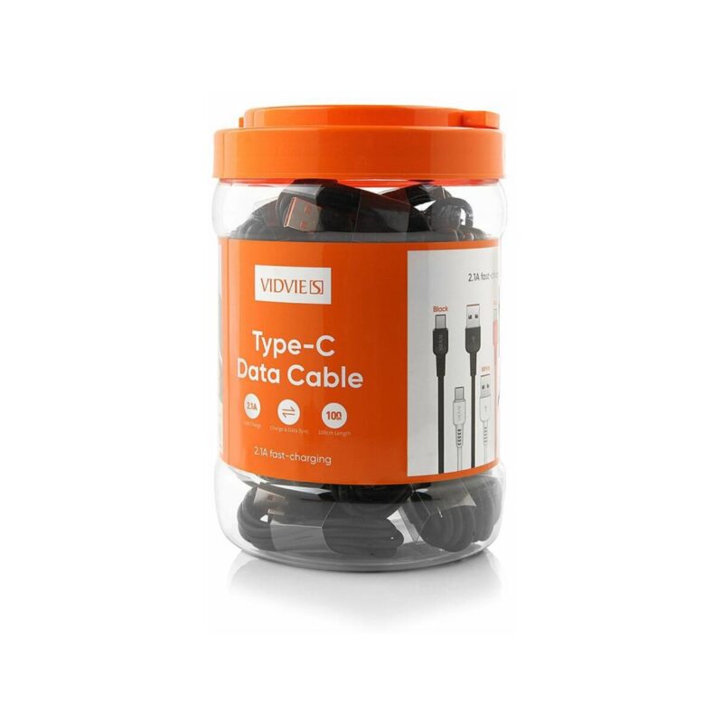 Kabel VIDVIE DC09 USB/Type C 2.1A, 1m czarny 30 szt.