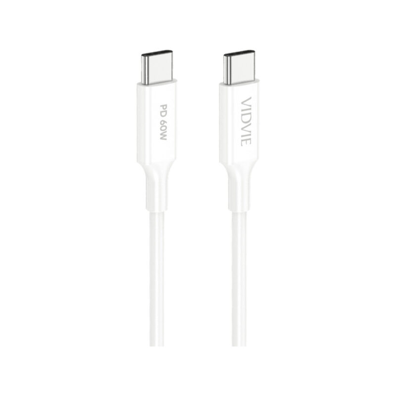 Kabel VIDVIE CB4049 Type C/Type C 60W, 1m biały