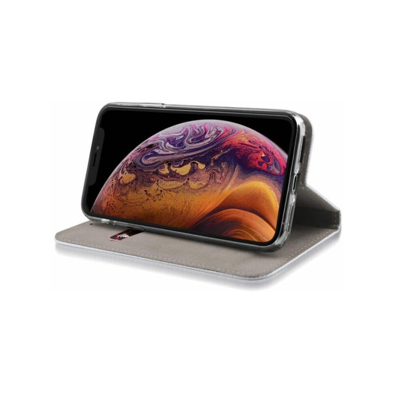Kabura MAGNET BOOK do Apple iPhone XS MAX srebrny