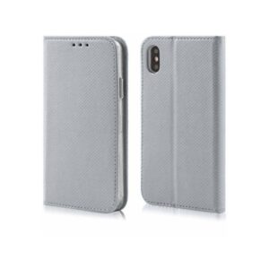 Kabura MAGNET BOOK do Apple iPhone XS MAX srebrny