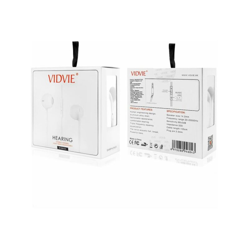 Słuchawki z kablem VIDVIE HS604 biały