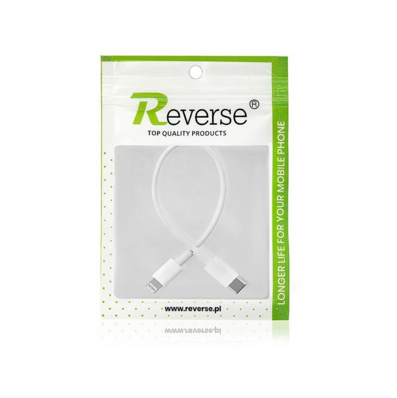 Kabel REVERSE Type C/iPhone 20cm biały BAG