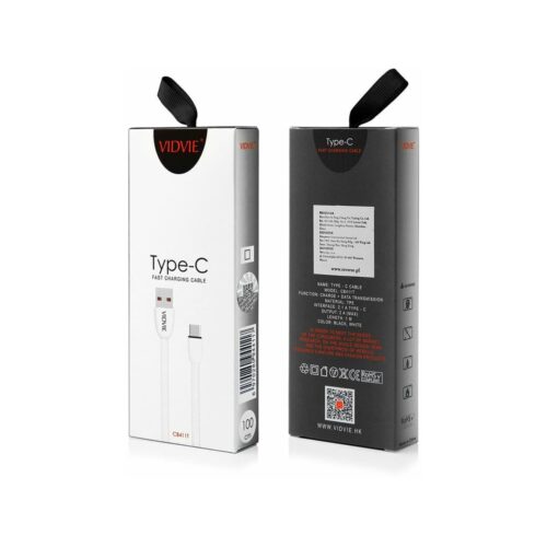 Kabel VIDVIE CB411 USB/Type C 2.1A, 1m biały