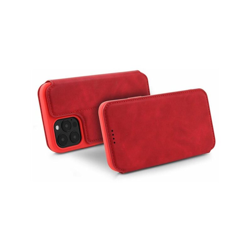 Kabura VINTAGE BOOK do Apple iPhone 12 MINI czerwony