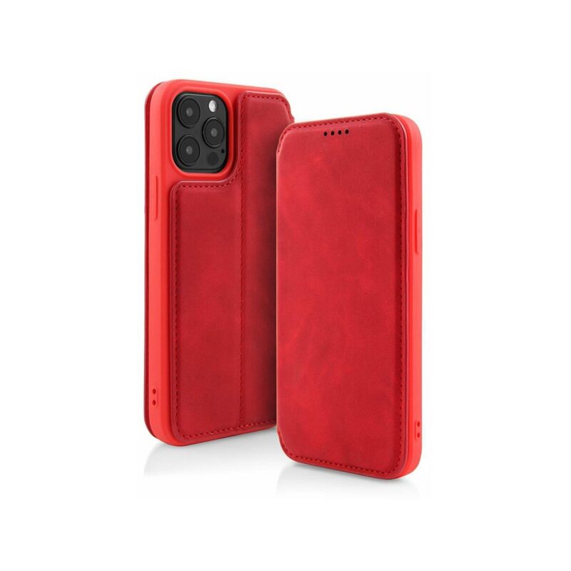 Kabura VINTAGE BOOK do Apple iPhone 12 MINI czerwony