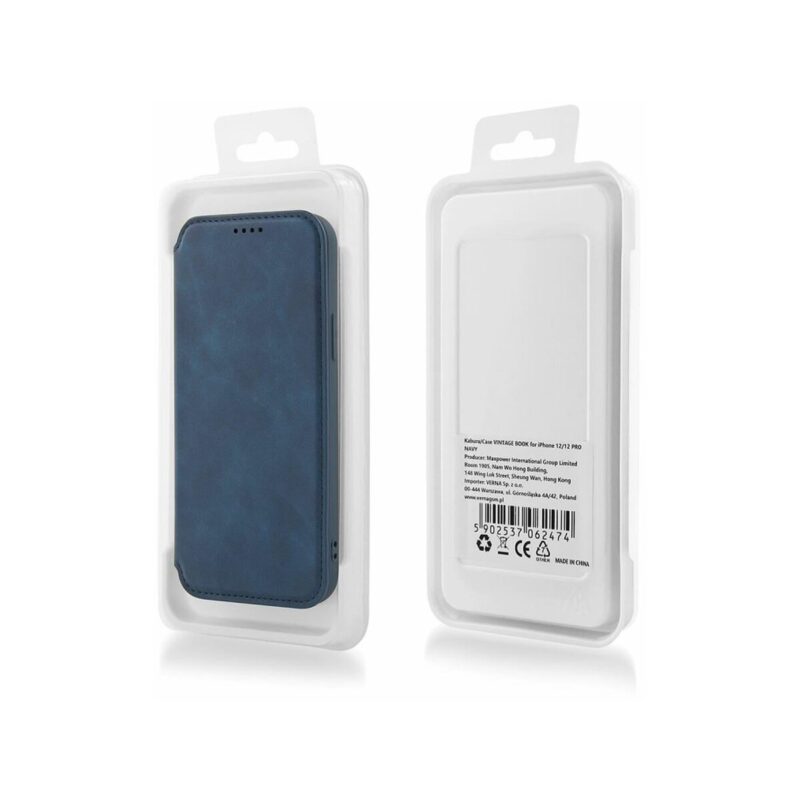 Kabura VINTAGE BOOK do Xiaomi REDMI 10 granatowy