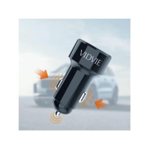 Ładowarka samochodowa VIDVIE CC518C 1xUSB + 1xType C + kabel iPhone 3A, PD20W+QC18W czarny