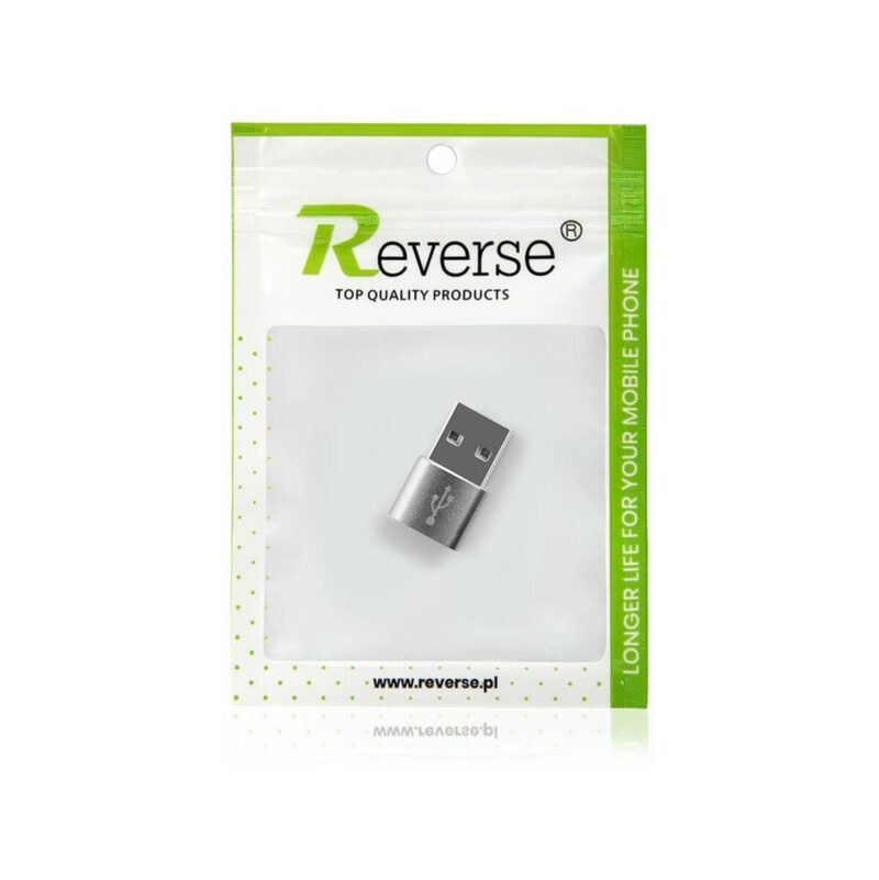 Adapter REVERSE USB/Type C srebrny